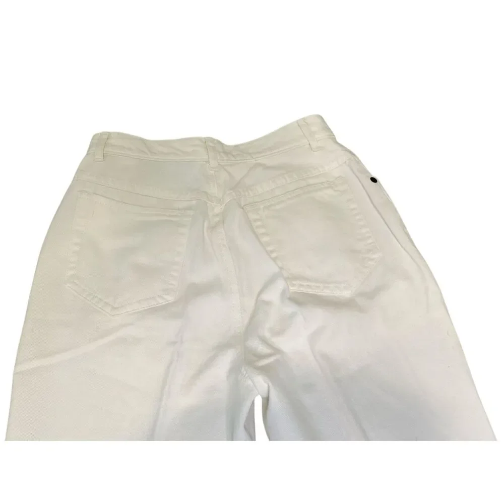 Lizwear White High Rise Mom Jeans Straight Leg Denim Pants Women’s 25 Spring